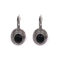 Zinc Alloy Lever Back Earring with Natural Stone for woman mixed colors Sold By Pair