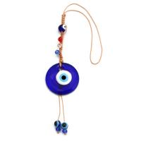 Ornamentos colgantes, Vidrio, ojo de malvado, chapado, azul, 225x30mm, Vendido por UD
