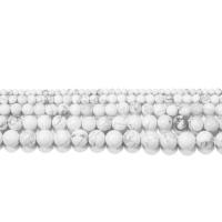 magnesite perla, Cerchio, lucido, DIY, bianco, 4mm,6mm,8mm,10mm,12mm, 62PC/filo, Venduto per 14 pollice filo