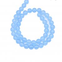 Natural Chalcedony Bead Round polished DIY blue Sold Per 15 Inch Strand