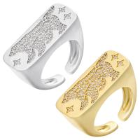 Brass Cuff Finger Ring, plated, Adjustable & micro pave cubic zirconia, more colors for choice, 28x14mm, Hole:Approx 1mm, Sold By PC