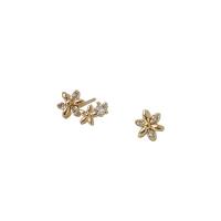 Brass Stud Earring, gold color plated, fashion jewelry & micro pave cubic zirconia & for woman, nickel, lead & cadmium free, 12x5mm, Sold By Pair