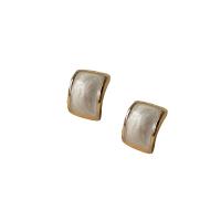 Tibetan Style Stud Earring, gold color plated, fashion jewelry & for woman & enamel, nickel, lead & cadmium free, 12x9mm, Sold By Pair