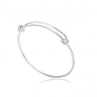 Stainless Steel Bangle, with Titanium Steel, plated, Adjustable & Unisex, silver color, Sold By PC