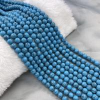 Abalorios de Turquesa, Turquesa sintético, Esférico, Bricolaje, azul, Vendido para 38 cm Sarta