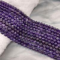 Natural Amethyst Beads, Round, DIY, purple, Sold Per 38 cm Strand