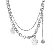 Titanium Steel Necklace with Zinc Alloy polished Unisex 45cm 40cm 5cm Sold By Strand