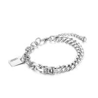 Titanium Steel Bracelet & Bangle, with 1.18lnch extender chain, polished, Unisex & different size for choice, Sold Per Approx 7.28 Inch Strand
