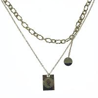 Titanstahl Halskette, plattiert, Doppelschicht & für Frau, keine, verkauft per ca. 17.72 ZollInch Strang