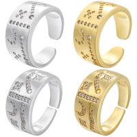 Brass Cuff Finger Ring, plated, Adjustable & different designs for choice & micro pave cubic zirconia & for woman, more colors for choice, 10.40mm, Inner Diameter:Approx 17mm, Sold By PC