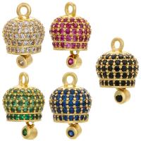 Cubic Zirconia Micro Pave Brass Pendant gold color plated micro pave cubic zirconia & for woman Approx 1.2mm Sold By PC