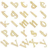 Bijoux pendentifs en laiton, Lettre d’alphabet, Placage, styles différents pour le choix & creux, plus de couleurs à choisir, 23x18mm, Trou:Environ 1mm, Vendu par PC
