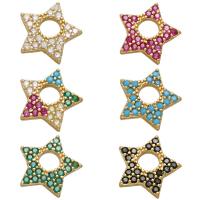 Cubic Zirconia Micro Pave Brass Pendant Star plated micro pave cubic zirconia & for woman Approx 4mm Sold By PC