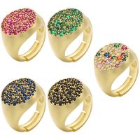 Brass Open Finger Ring plated micro pave cubic zirconia & for woman 17.50mm Approx 4mm Sold By PC