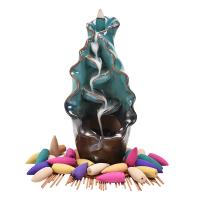 Backflow Incense Burner, Porcelain, plated, for home and office & durable, 198x95x82mm, Sold By PC
