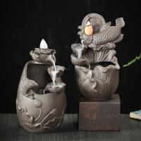 Backflow Incense Burner, Purple Clay, plated, for home and office & durable & different styles for choice, more colors for choice, Sold By PC