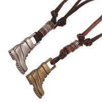 PU Leather Cord Necklace, Tibetan Style, with PU Leather, Shoes, fashion jewelry & Unisex, more colors for choice, nickel, lead & cadmium free, 65-70cm,0.4cm, Sold By PC