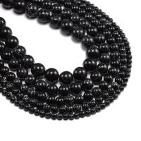 Türkis Perlen, rund, poliert, DIY, schwarz, verkauft per 38 cm Strang