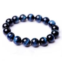 Natural Tiger Eye Bracelets, Unisex, blue, 8-16mm, Sold By PC