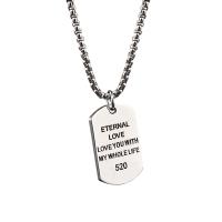 Sweater Chain Necklace Titanium Steel polished Unisex & with letter pattern Length Approx 27.56 Inch Sold By PC