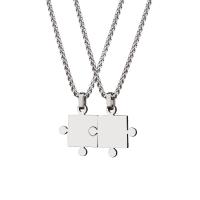 Couple Necklace Titanium Steel polished Unisex 28*22mmuff0c28*28mm Length Approx 23.62 Inch Sold By PC