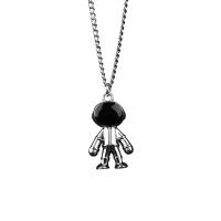Zinek svetr řetěz náhrdelník, Titanium ocel, s slitina zinku přívěsek, Astronaut, lesklý, unisex & různé velikosti pro výběr, Prodáno By PC