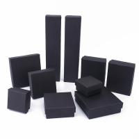 Κοσμήματα Gift Box, Kraft, διαφορετικό μέγεθος για την επιλογή, μαύρος, Sold Με PC