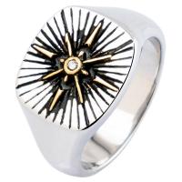Titanium Steel Finger Ring plated & micro pave cubic zirconia & for man Sold By PC
