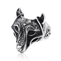 Titanium Steel Finger Ring Wolf plated & for man Sold By PC