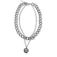 Collar de Aleación de Zinc, con 1.96 lnch extender cadena, chapado, diferentes estilos para la opción & para mujer & con diamantes de imitación, libre de plomo & níquel, 37cm,38cm, longitud:aproximado 14.57 Inch, Vendido por UD