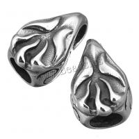 Stainless Steel Leather Cord Clasp, Fire, blacken, 16x24x15mm, Hole:Approx 5x7mm, 8.5mm, 10PCs/Lot, Sold By Lot