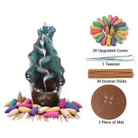 Backflow Incense Burner, Porcelain, plated, for home and office & durable, 240x160x140mm, Sold By PC