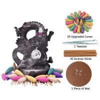 Backflow Incense Burner, Porcelain, plated, for home and office & durable, 220x135x140mm, Sold By PC