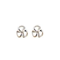 Zinc Alloy Stud Earring Leaf plated for woman silver color Sold By Bag