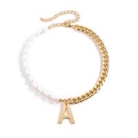 Collar de perlas de plástico, aluminio, con perla & fundición, para mujer, más colores para la opción, 27mm, longitud:15.7 Inch, Vendido por UD
