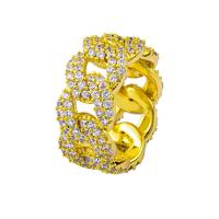 Cubic Zirconia Micro Pave Brass Ring, with Cubic Zirconia, Unisex & micro pave rhinestone, more colors for choice, 18x10mm, Sold By PC