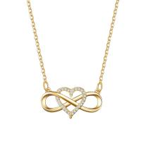Zinc Alloy Jewelry Necklace plated for woman & with rhinestone Length 45 cm Sold By PC