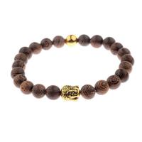 Gemstone Bracelets Wood with Howlite & Zinc Alloy for woman 8mm Length 19-21 cm Sold By PC