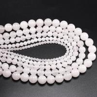 Chalcedony Beads Round polished DIY jade white color Sold Per 38 cm Strand