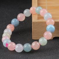 Gemstone Bracelets, Morganite, Round, Unisex & different size for choice, Sold By Strand