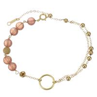 Strawberry Quartz Bracelet, with Gold Filled, with 1.5 lnch extender chain, 14K gold-filled, for woman, pink, 10mm,6mm, Length:Approx 6 Inch, Sold By PC