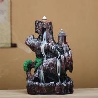 Backflow Incense Burner, Resin, plated, for home and office & durable, more colors for choice, 163x140x110mm, Sold By PC