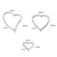 Stainless Steel Jewelry Clasp 304 Stainless Steel Heart polished silver color Sold By PC