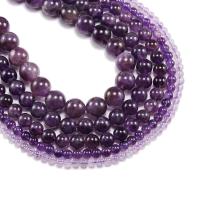 Natural Amethyst Beads, Round, polished, DIY, purple, Sold Per 38 cm Strand