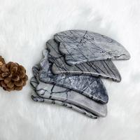 Камень Черный шелк Соскоб пластина, полированный, Массаж, серый, 105x50mm, продается PC