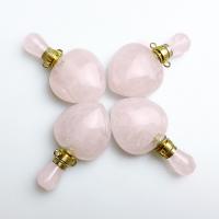 Quartz Perfume Bottle Pendant, Heart, polished, more colors for choice, 23x36x11mm, Sold By PC