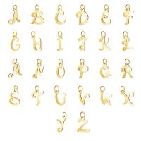 Stainless Steel Letter Pendants, Alphabet Letter, polished, fashion jewelry & DIY & for woman, more colors for choice, 5PCs/Bag, Sold By Bag