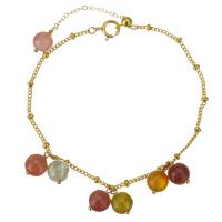 Tourmaline Bracelet, with Gold Filled, with 1 lnch extender chain, 14K gold-filled, for woman, multi-colored, 6mm,1mm, Length:Approx 6 Inch, Sold By PC