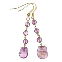 Amethyst Drop Earring, with Gold Filled, 14K gold-filled, for woman, purple, 51mm,8x12mm, Sold By Pair