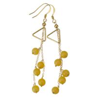 Beeswax Drop Earring, with Gold Filled, 14K gold-filled, for woman, yellow, 70mm,11x10mm,5mm, Sold By PC